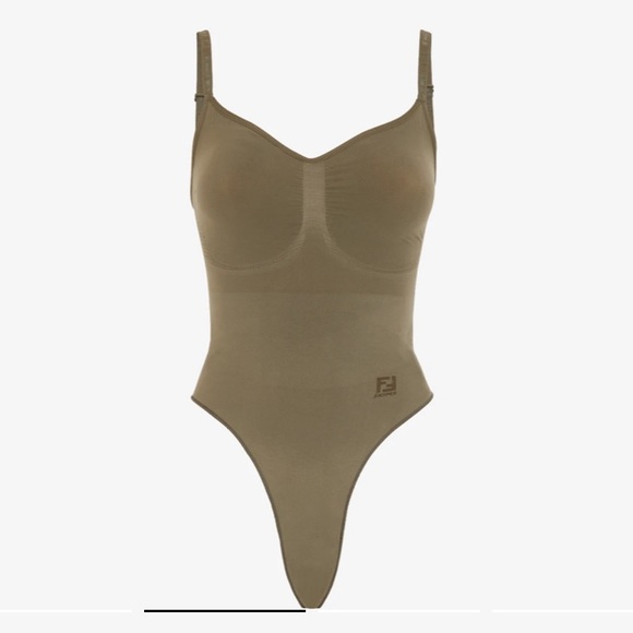 Fendi Tops - Sculpting Thong Bodysuit Size XS Green